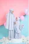 Telekung Travel Polkadot Mom Misty Grey 
