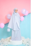 Telekung Travel Polkadot Mom Misty Grey 