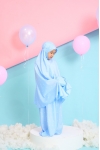 Telekung Travel Polkadot Dotter Sky Candy 