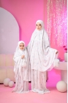 Telekung Travel Lunara Dotter Daisy White 