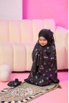 Telekung Travel Lunara Dotter Black Rose 