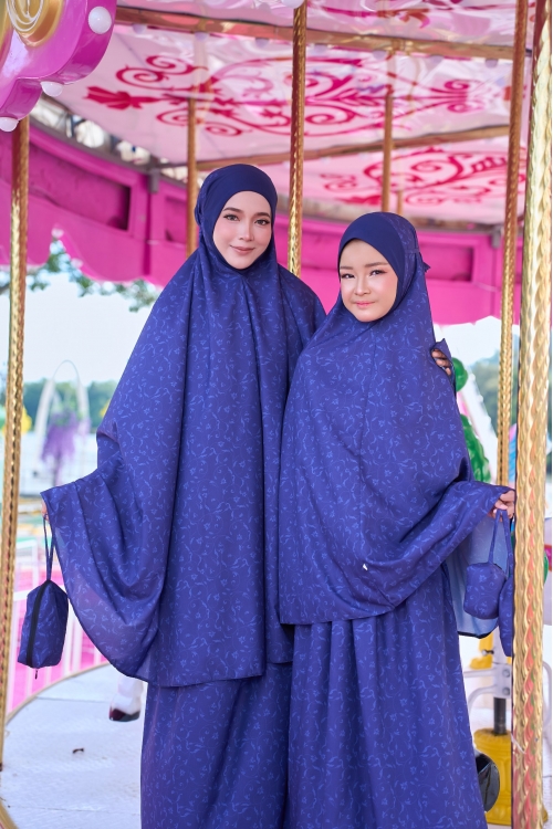 Telekung Travel Eirha Mom Navy Blue 