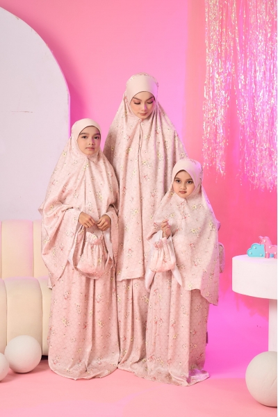 Telekung Lunara Sedondon Mak & Anak Marigold Peach 