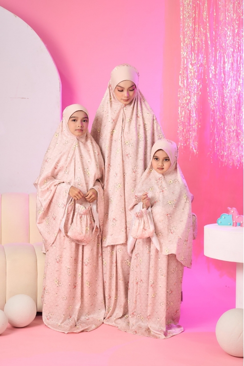Telekung Lunara Sedondon Mak & Anak Marigold Peach 