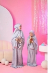 Telekung Travel Lunara Dotter Adenium Grey 