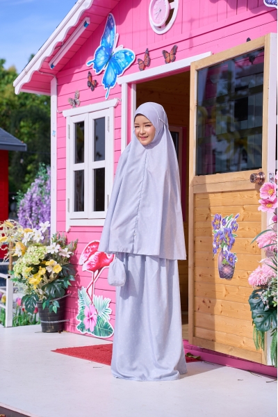 Telekung Travel Eirha Dotter Mist Grey 