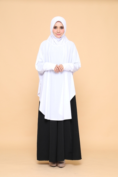Telekung El-Haura (Zip) White