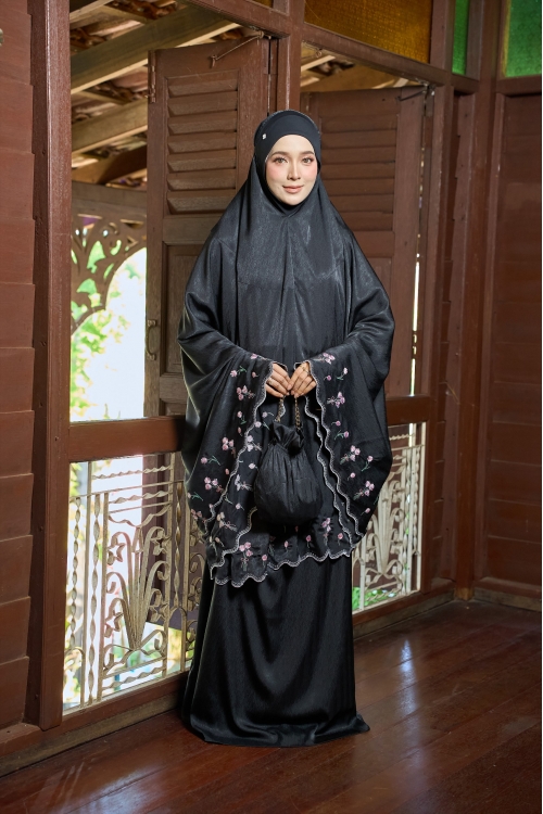 Telekung Elma Carbon Black 