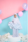 Telekung Travel Polkadot Dotter Misty Grey 
