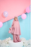 Telekung Travel Polkadot Dotter Rosy Blush 