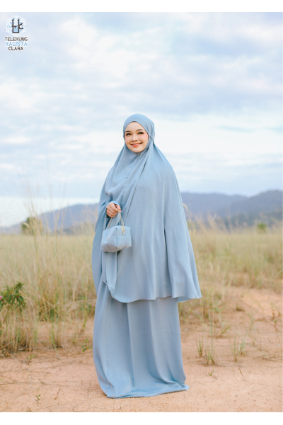 Telekung Hayfa Baby Blue