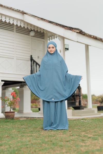 Telekung Mikayla BlueGrey